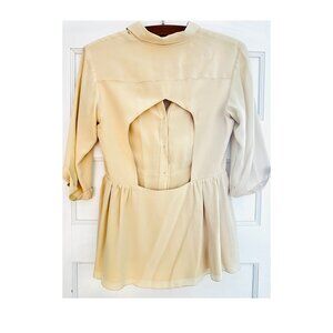 Ellery backless custom tailored blouse. Ecru. Size FR 38.